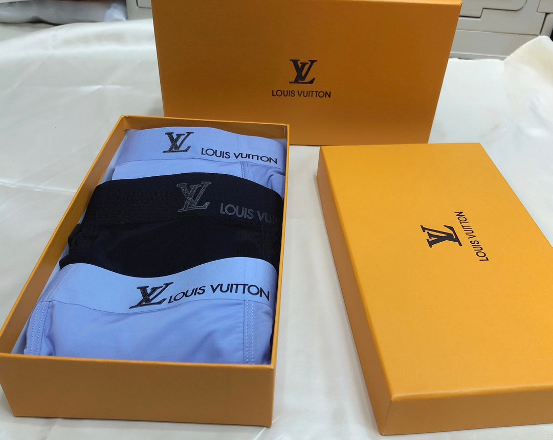 Louis Vuitton Blue Grey Black Small Waist Mark Boxer Briefs, image 5