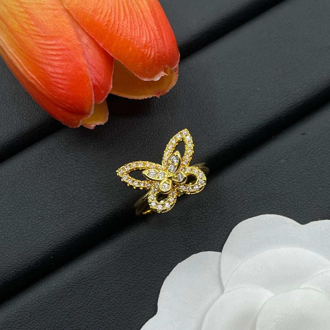 Graff Layered Butterfly Stud earrings in Gold Tone, main view