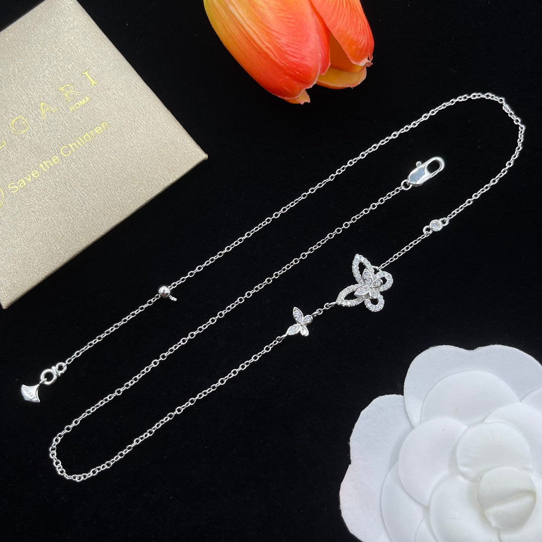 Graff Butterfly Pendant necklace in Silver Tone, detail view 18