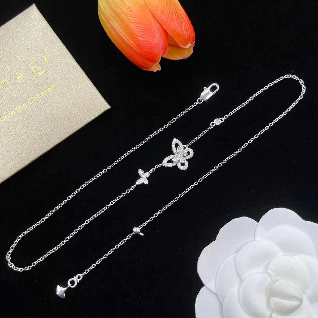 Graff Butterfly Pendant necklace in Silver Tone, detail view 19