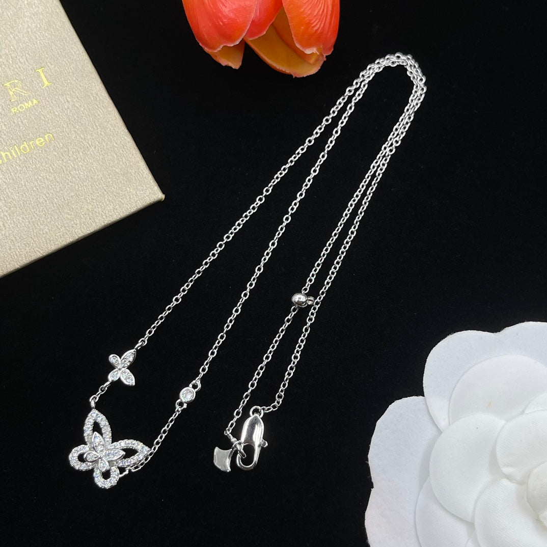 Graff Butterfly Pendant necklace in Silver Tone, detail view 17