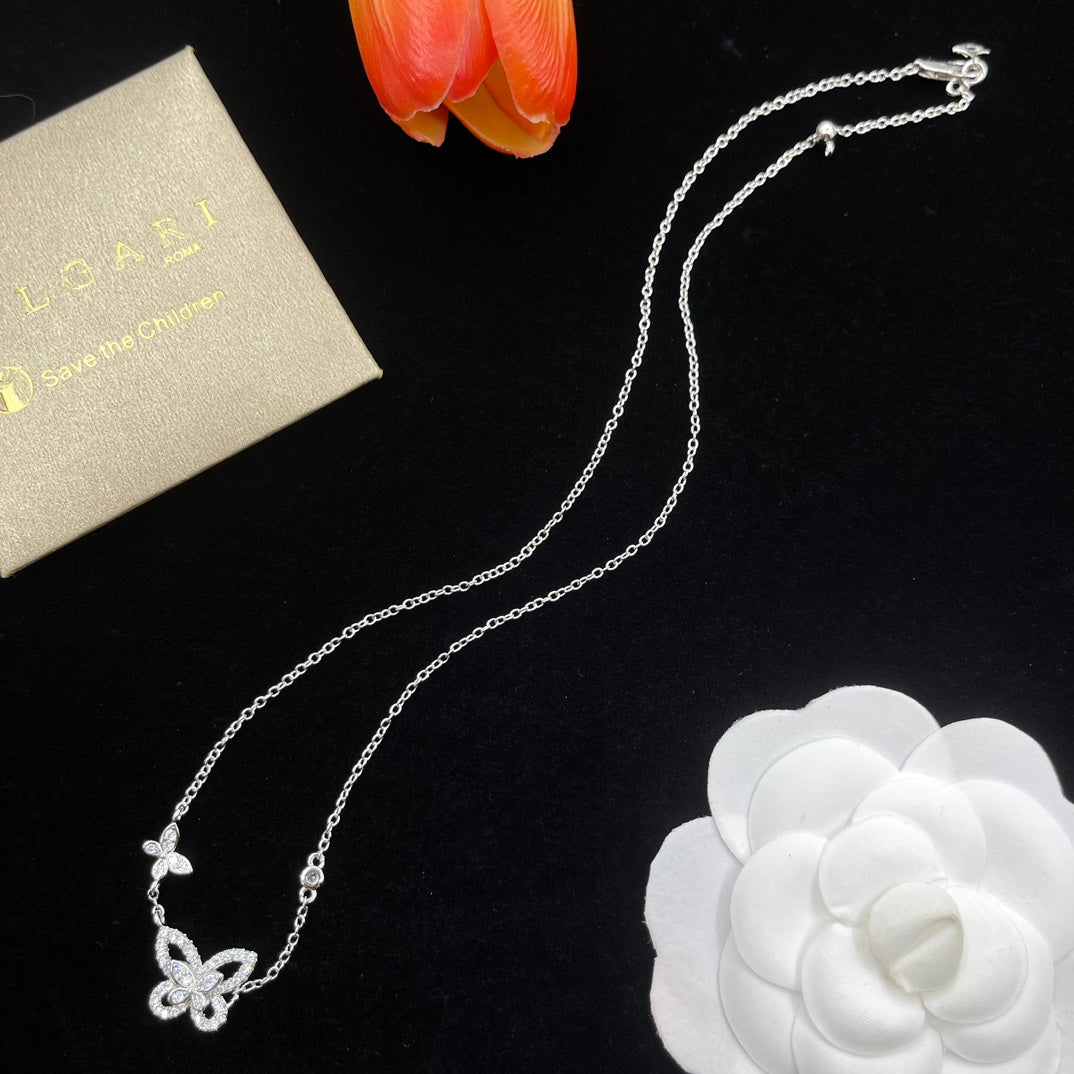 Graff Butterfly Pendant necklace in Silver Tone, detail view 16