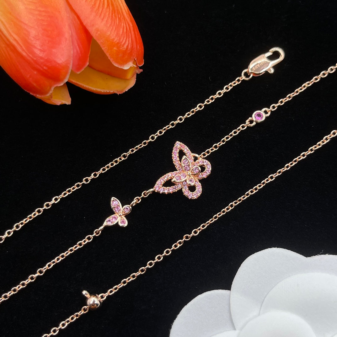 Graff Butterfly Pendant necklace in Rose Gold Tone, detail view 12