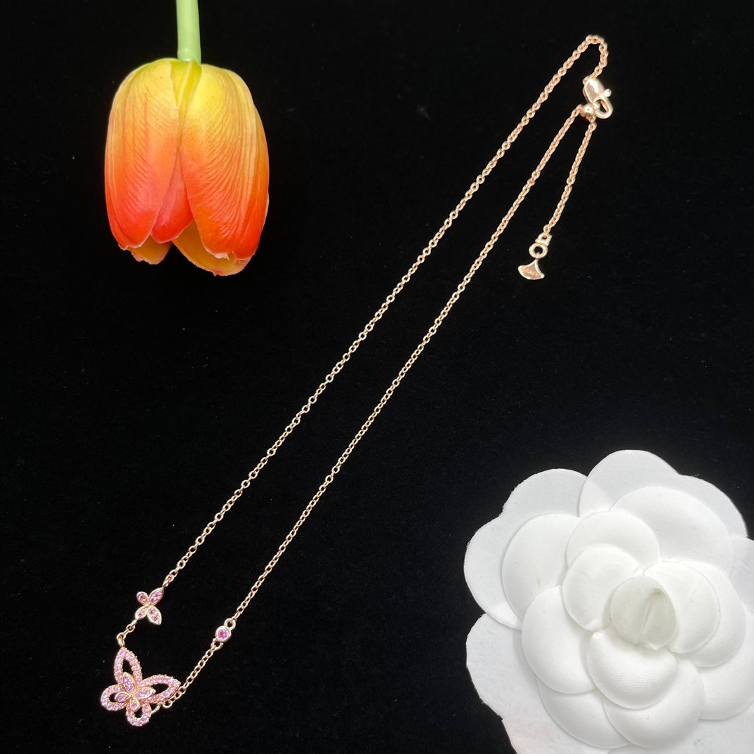Graff Butterfly Pendant necklace in Rose Gold Tone, detail view 8