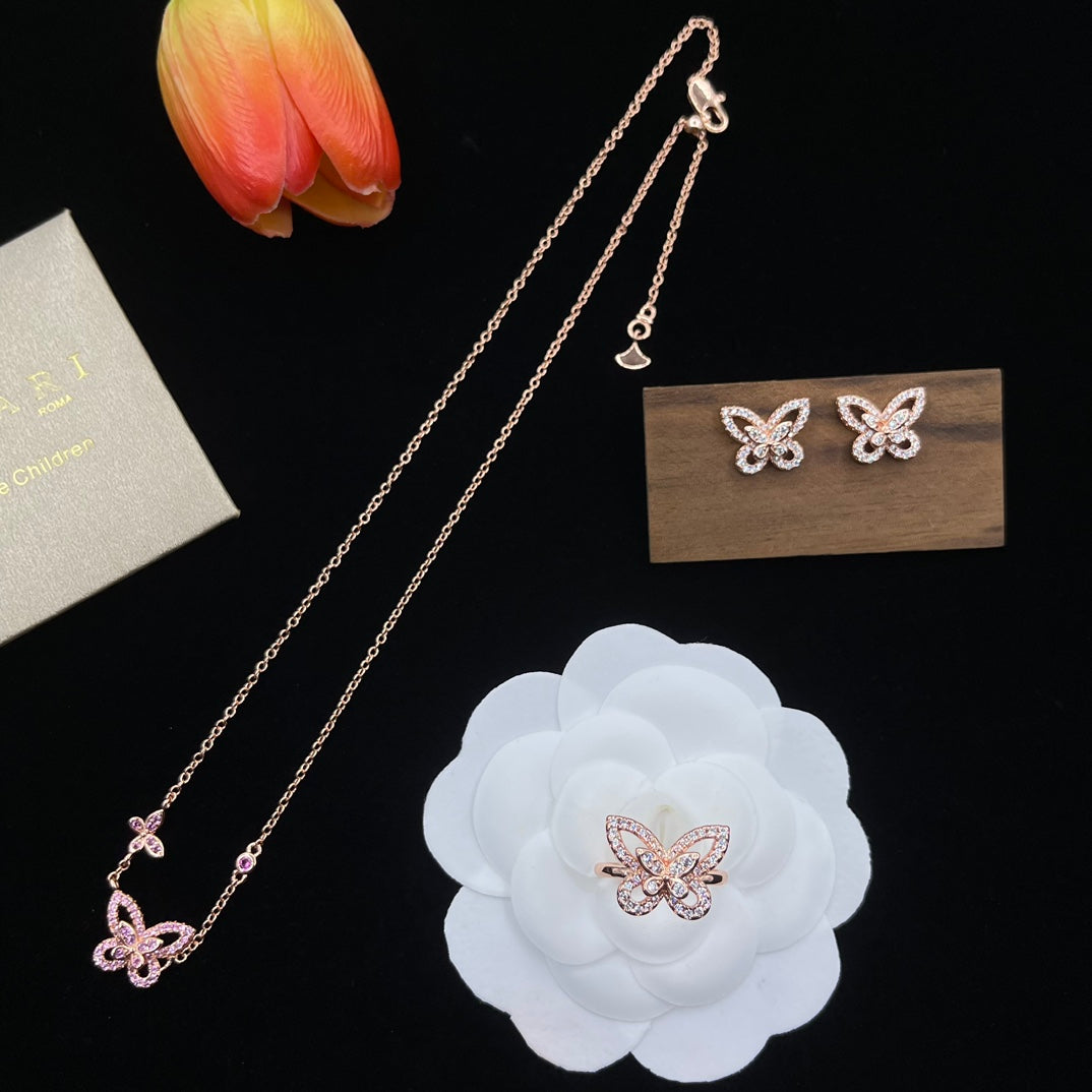 Graff Butterfly Pendant necklace in Rose Gold Tone, detail view 14