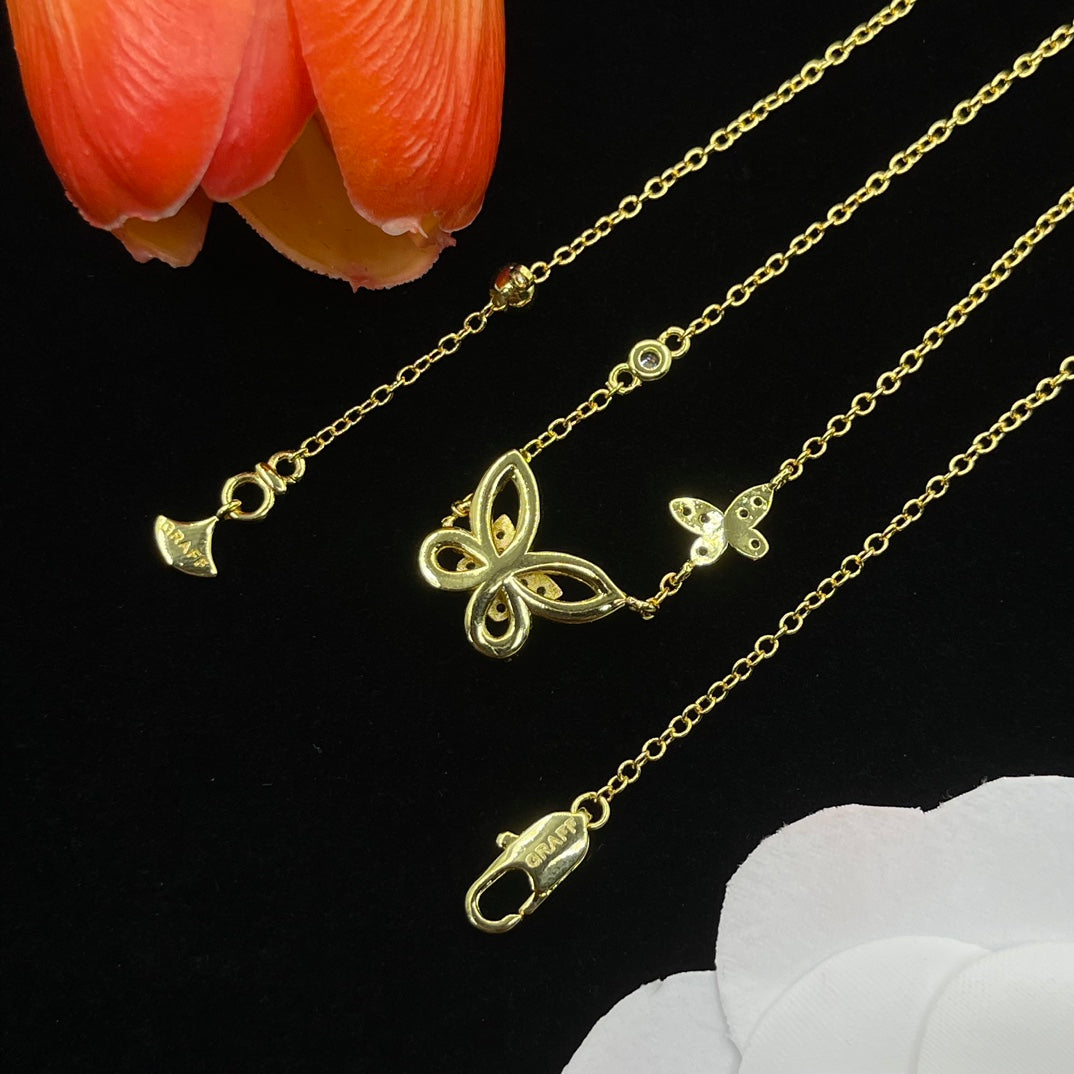 Graff Butterfly Pendant necklace in Gold Tone, detail view 6