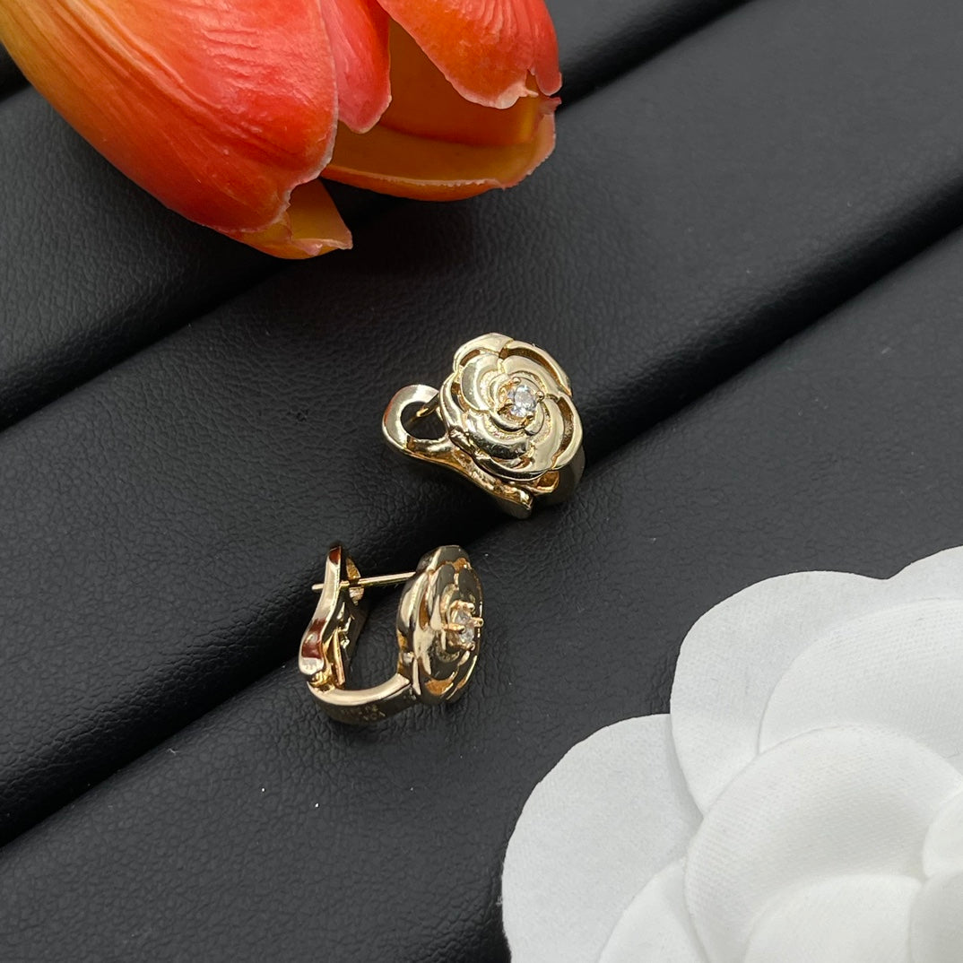 Graff Rose Bloom Stud earrings in Two-Tone, main view