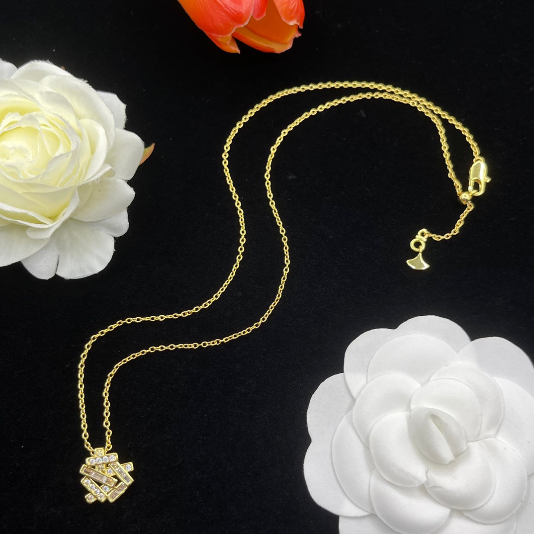 Graff Four-Petal Flower Pendant necklace in Gold Tone, detail view 9