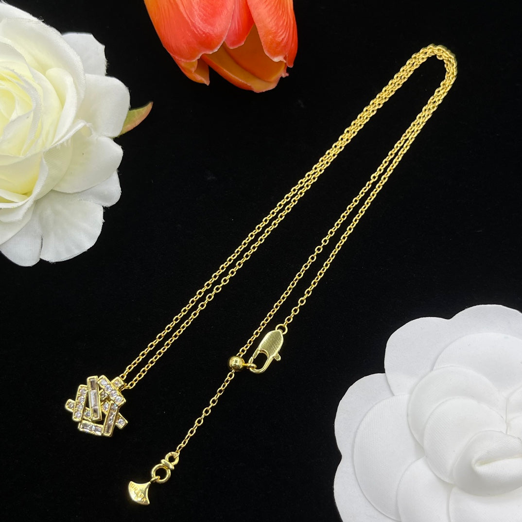 Graff Four-Petal Flower Pendant necklace in Gold Tone, detail view 11