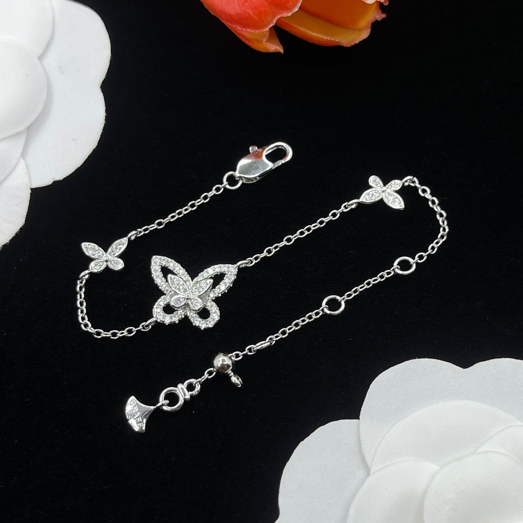 Graff Floral Y-Chain bracelet in Silver Tone, detail view 19