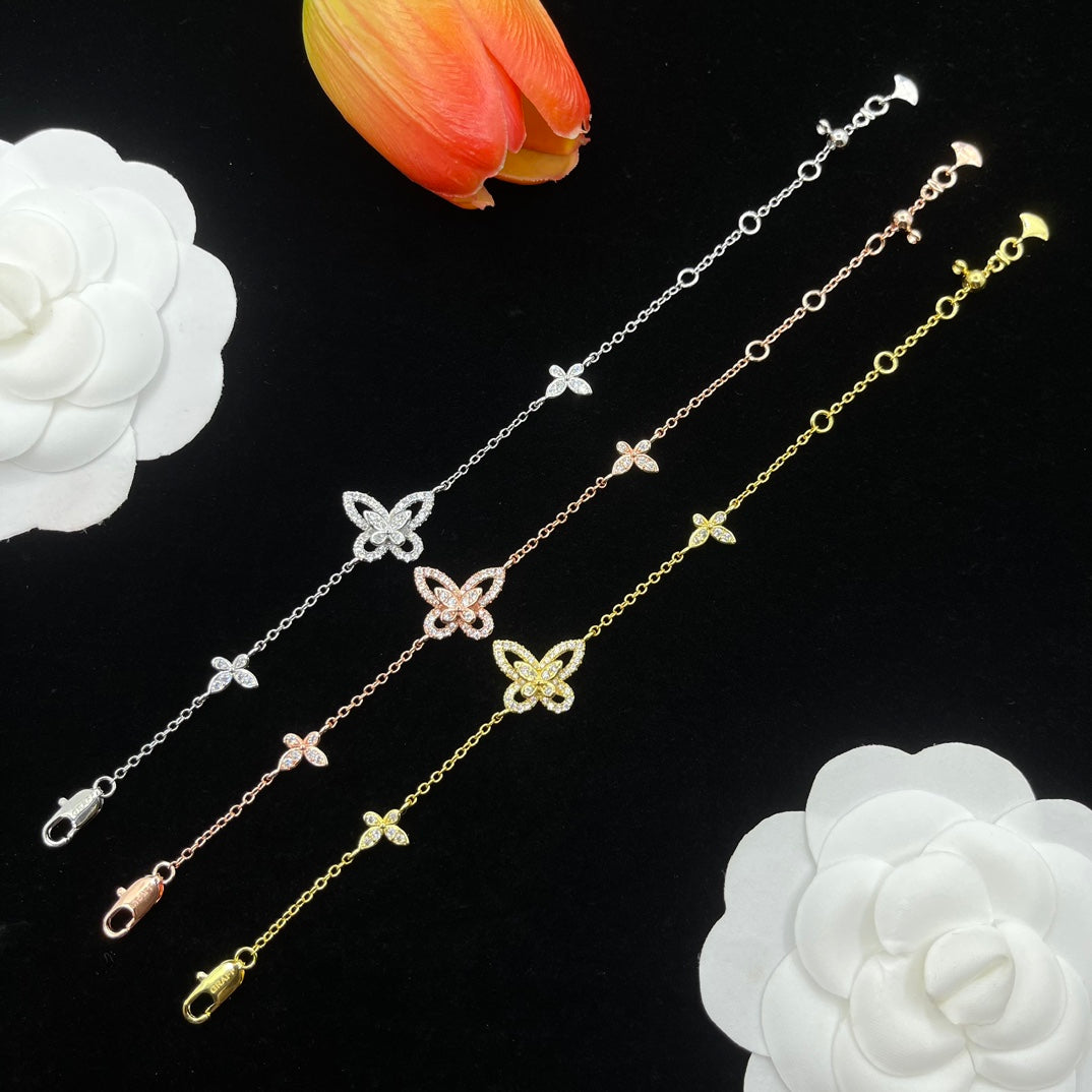 Graff Floral Y-Chain bracelet in Silver Tone, detail view 21