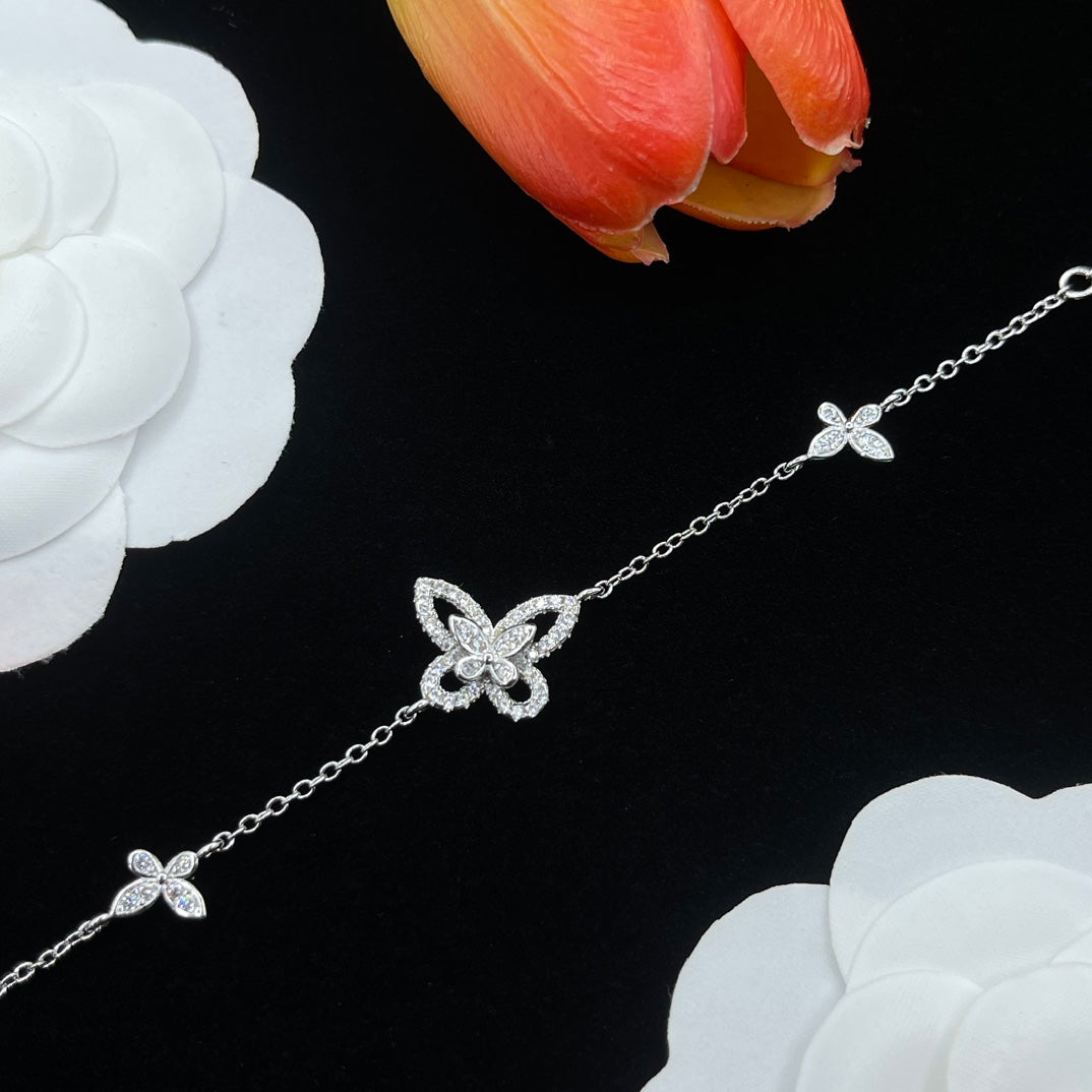Graff Floral Y-Chain bracelet in Silver Tone, detail view 17