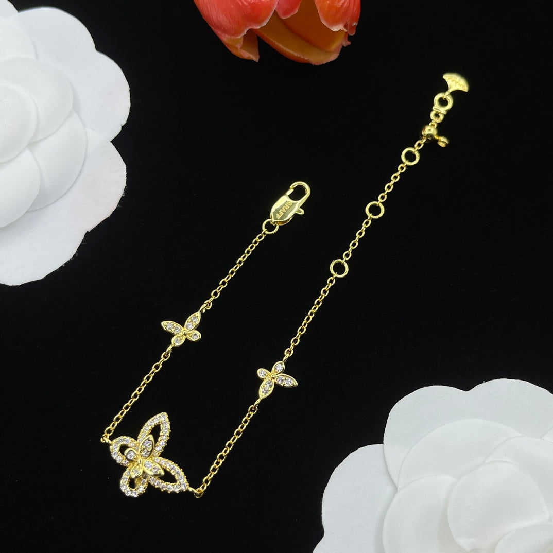 Graff Floral Y-Chain bracelet in Gold Tone, main view