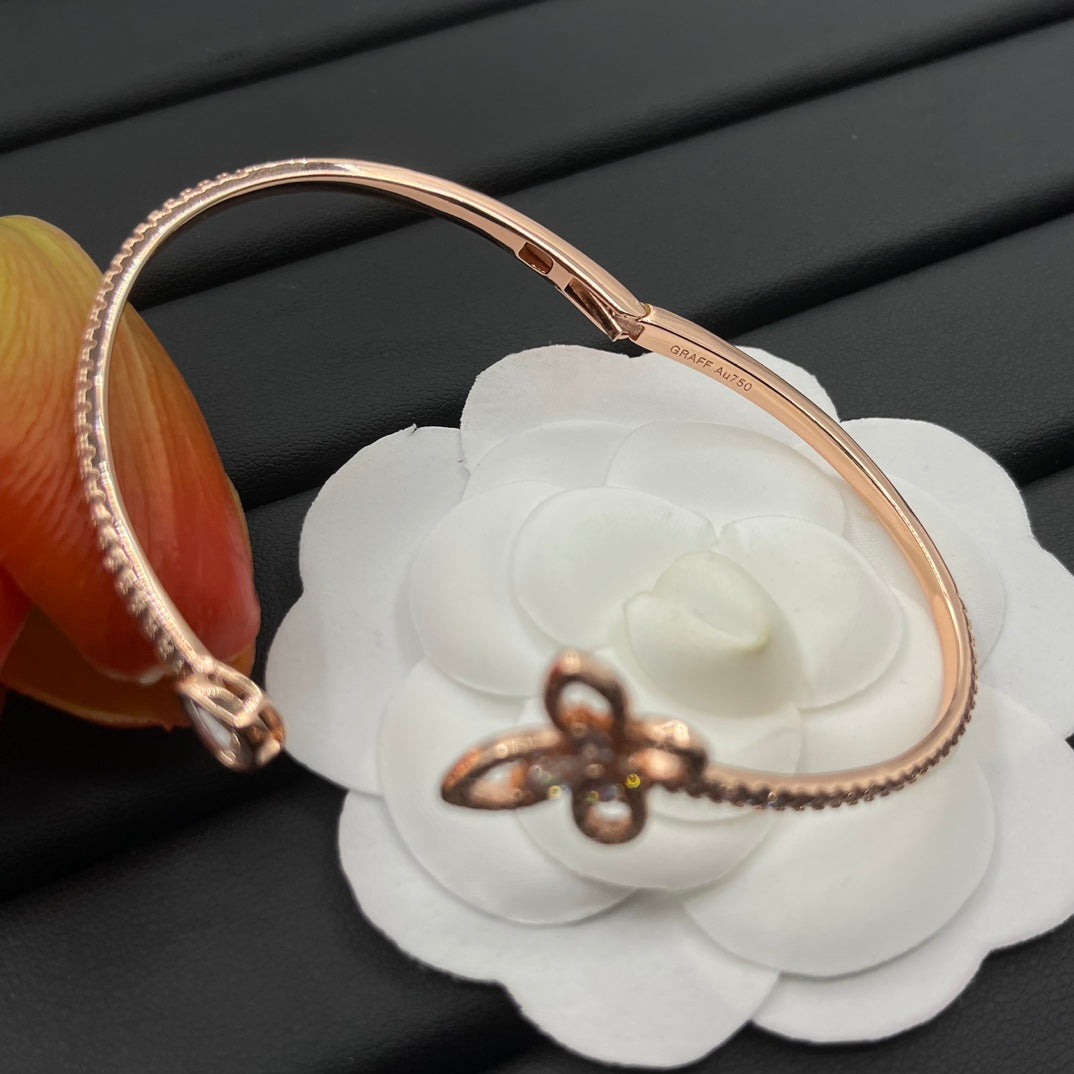 Graff Butterfly Open bracelet in Rose Gold Tone, detail view 6