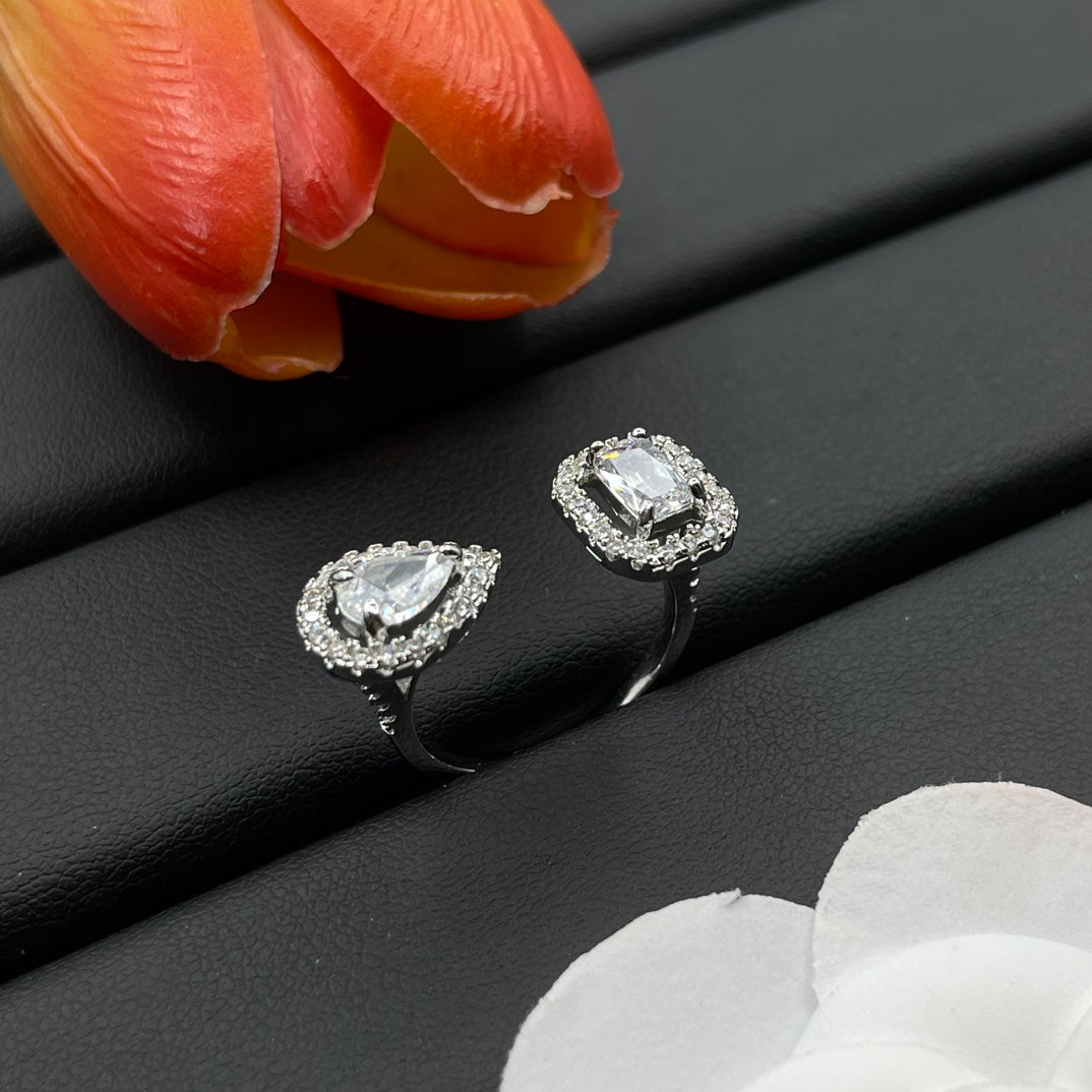 Messika Square Crystal Stud earrings in Silver Tone, detail view 16