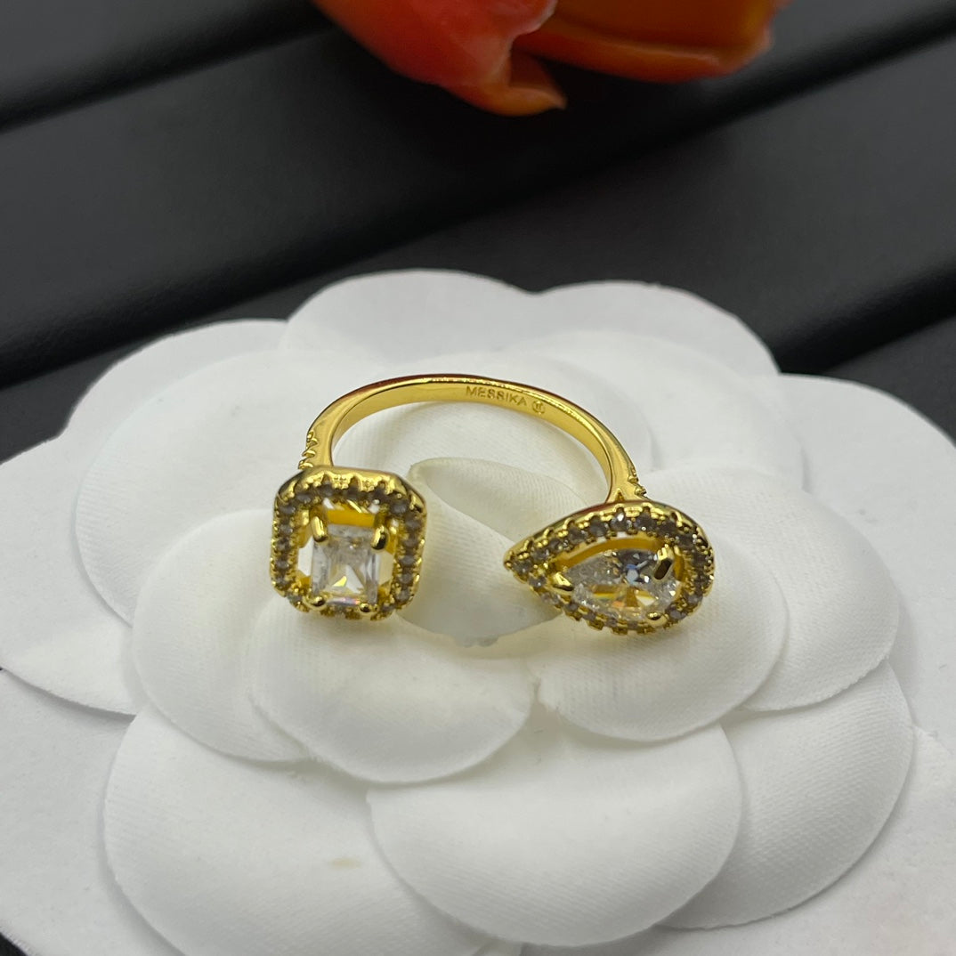 Messika Square Crystal Stud earrings in Gold Tone, detail view 13