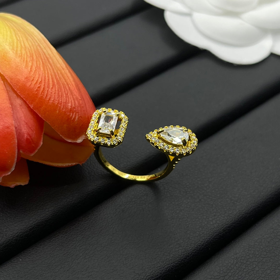 Messika Square Crystal Stud earrings in Gold Tone, detail view 10