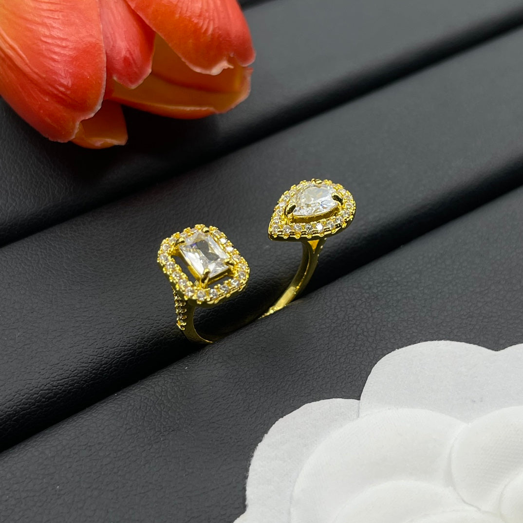 Messika Square Crystal Stud earrings in Gold Tone, detail view 8