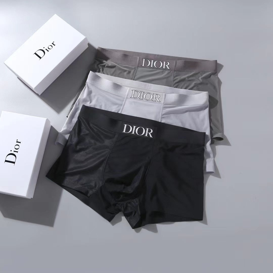 Dior Grey Black Broad Wordmark Waist Boxer Briefs, image 2