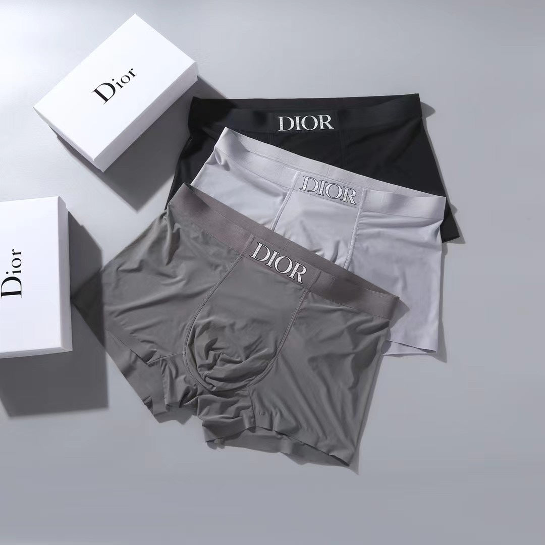 Dior Grey Black Broad Wordmark Waist Boxer Briefs, image 3