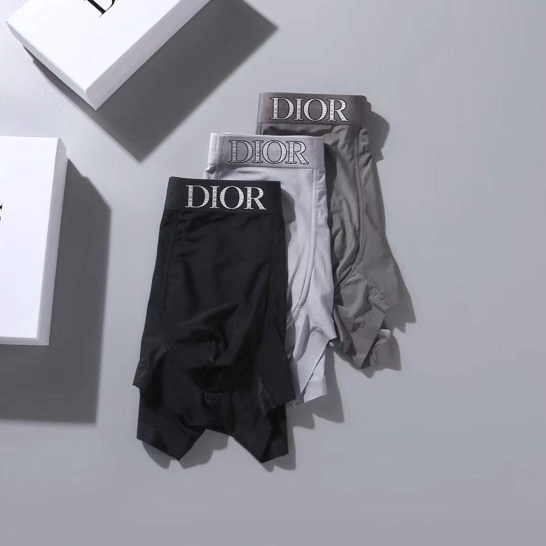 Dior Grey Black Broad Wordmark Waist Boxer Briefs, image 5