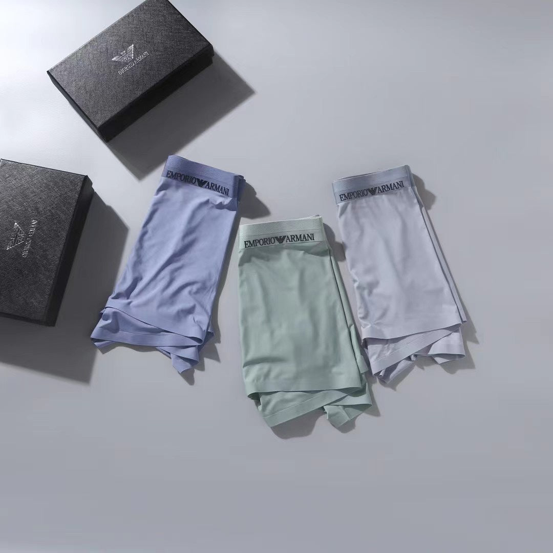 Emporio Armani Grey Lilac Hanging Trio Boxer Briefs, image 6