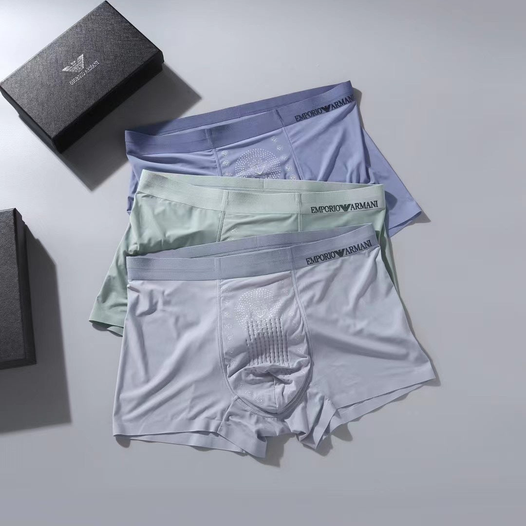 Emporio Armani Grey Lilac Hanging Trio Boxer Briefs, image 4