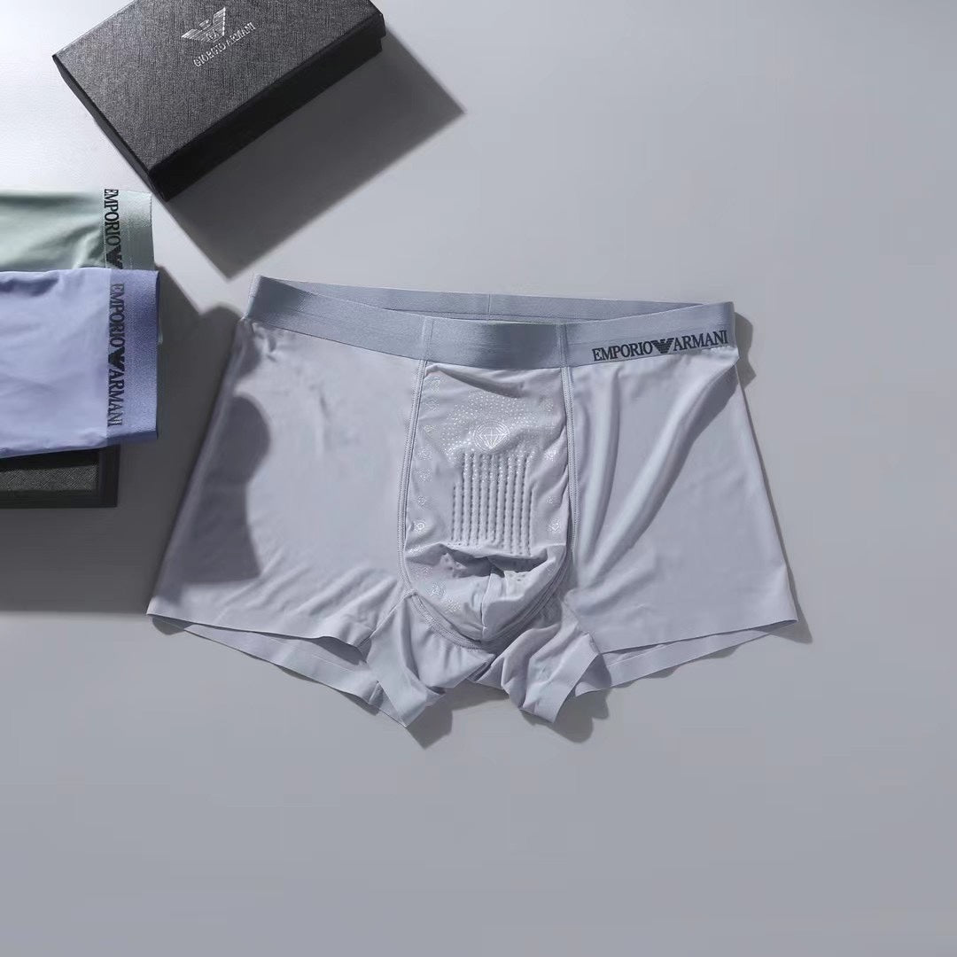 Emporio Armani Grey Lilac Hanging Trio Boxer Briefs, image 8