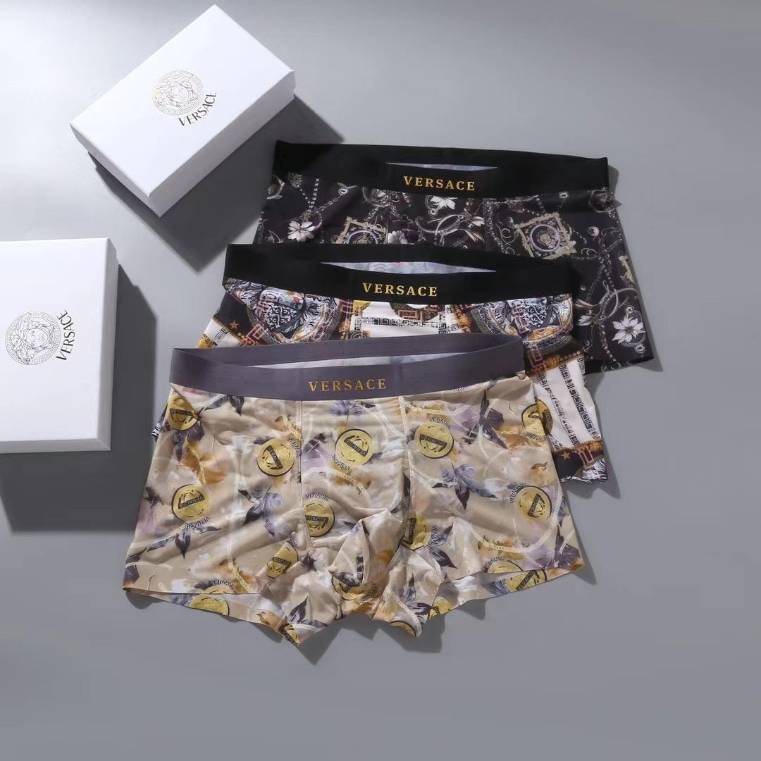 Versace Gold Grey Dense Ornamental Print Boxer Briefs, image 4
