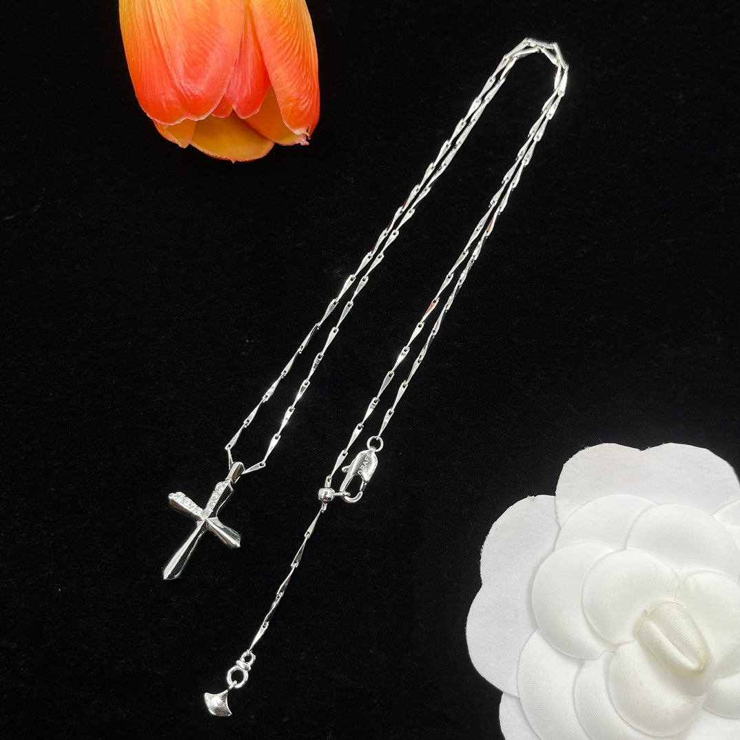 Graff Cross Pendant necklace in Silver Tone, detail view 22