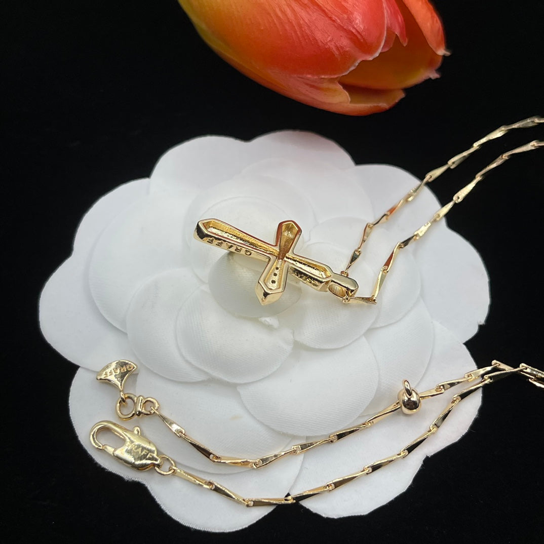Graff Cross Pendant necklace in Rose Gold Tone, detail view 6