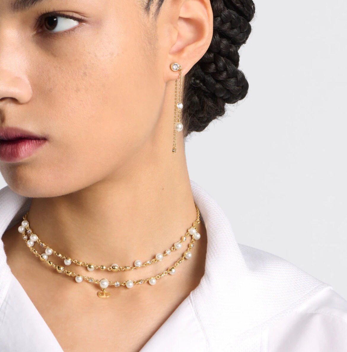 Louis Vuitton Pearl Crystal Double-Layer Necklace - image 5