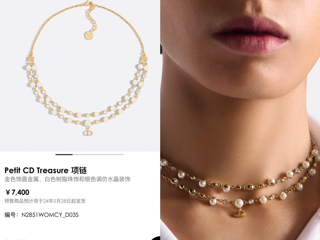Louis Vuitton Pearl Crystal Double-Layer Necklace - image 6