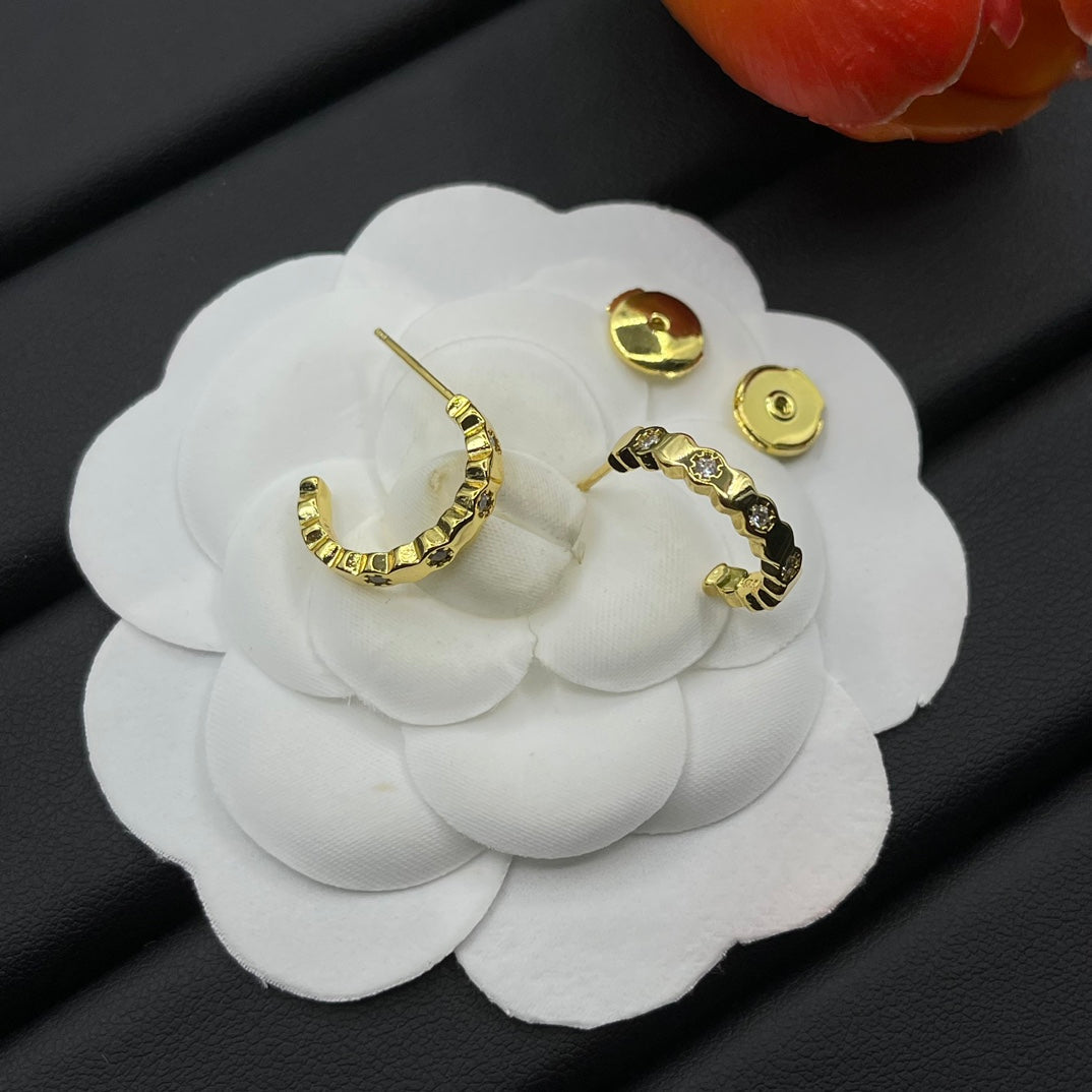 Graff Floral Swirl Hoop earrings in Gold Tone, main view
