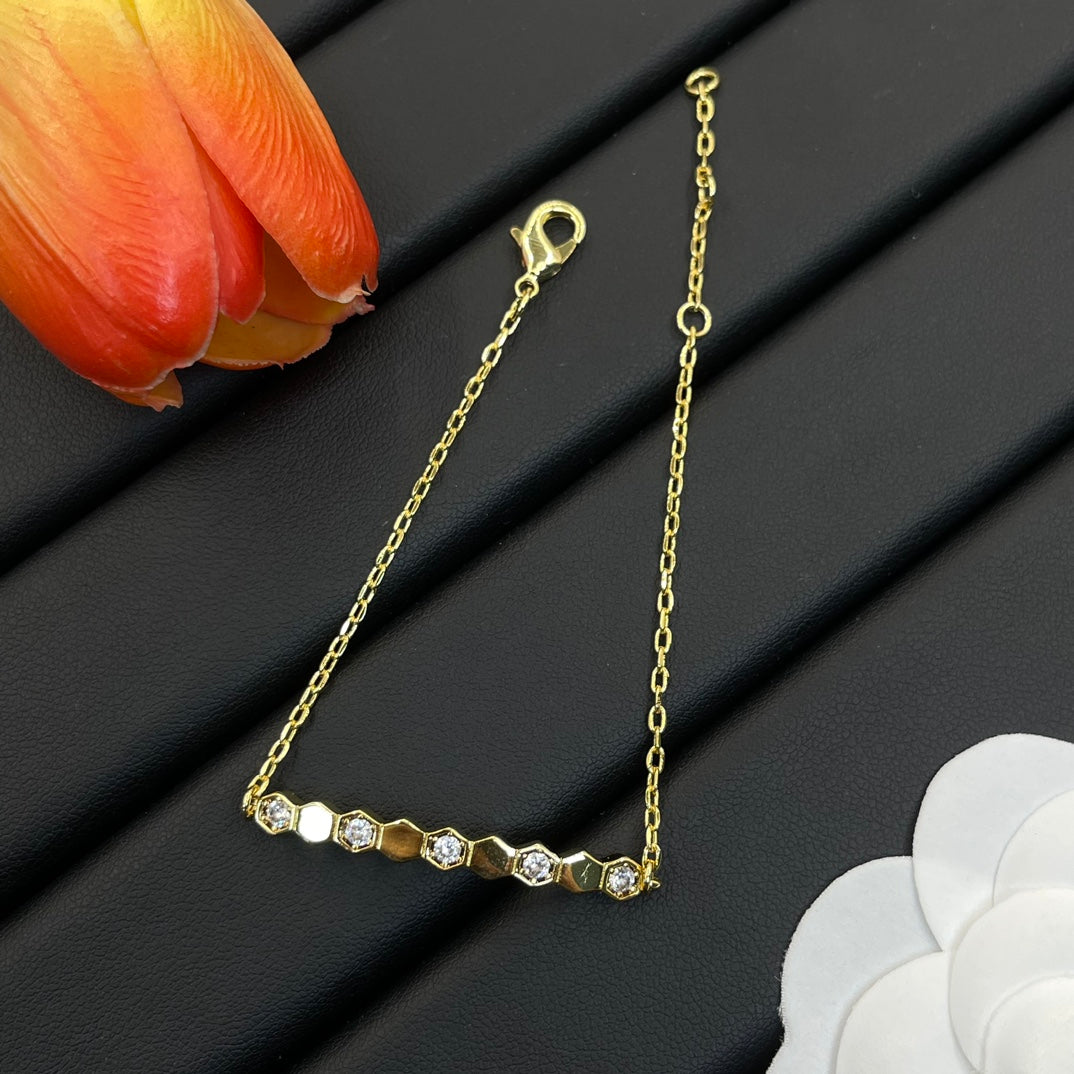 Chaumet graduated crystal chain bracelet in Gold Tone, main view