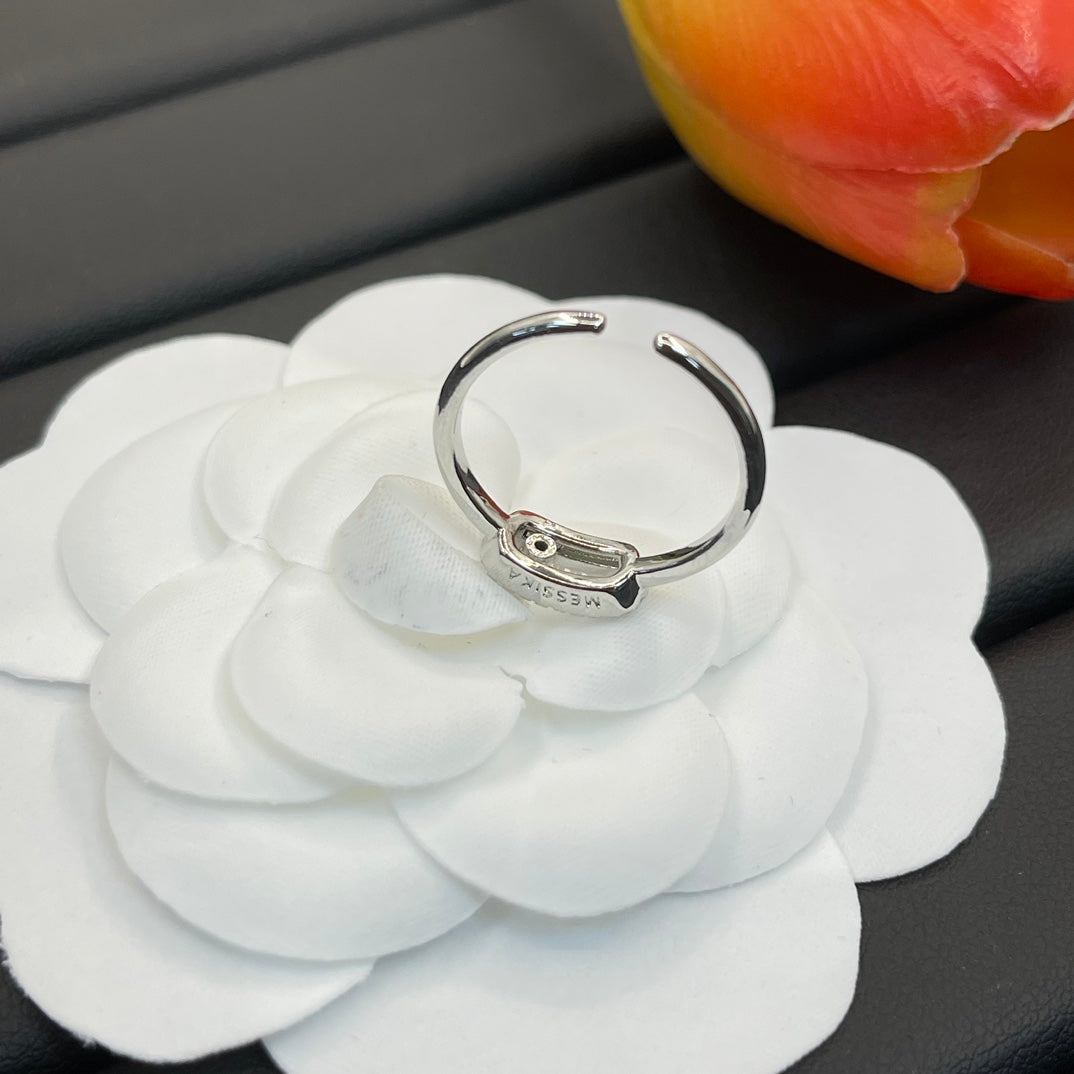 Messika Slim Open Link ring in Silver Tone, detail view 19