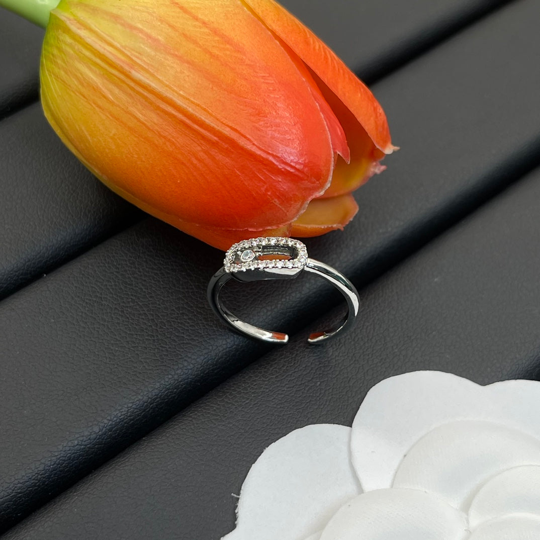 Messika Slim Open Link ring in Silver Tone, detail view 17