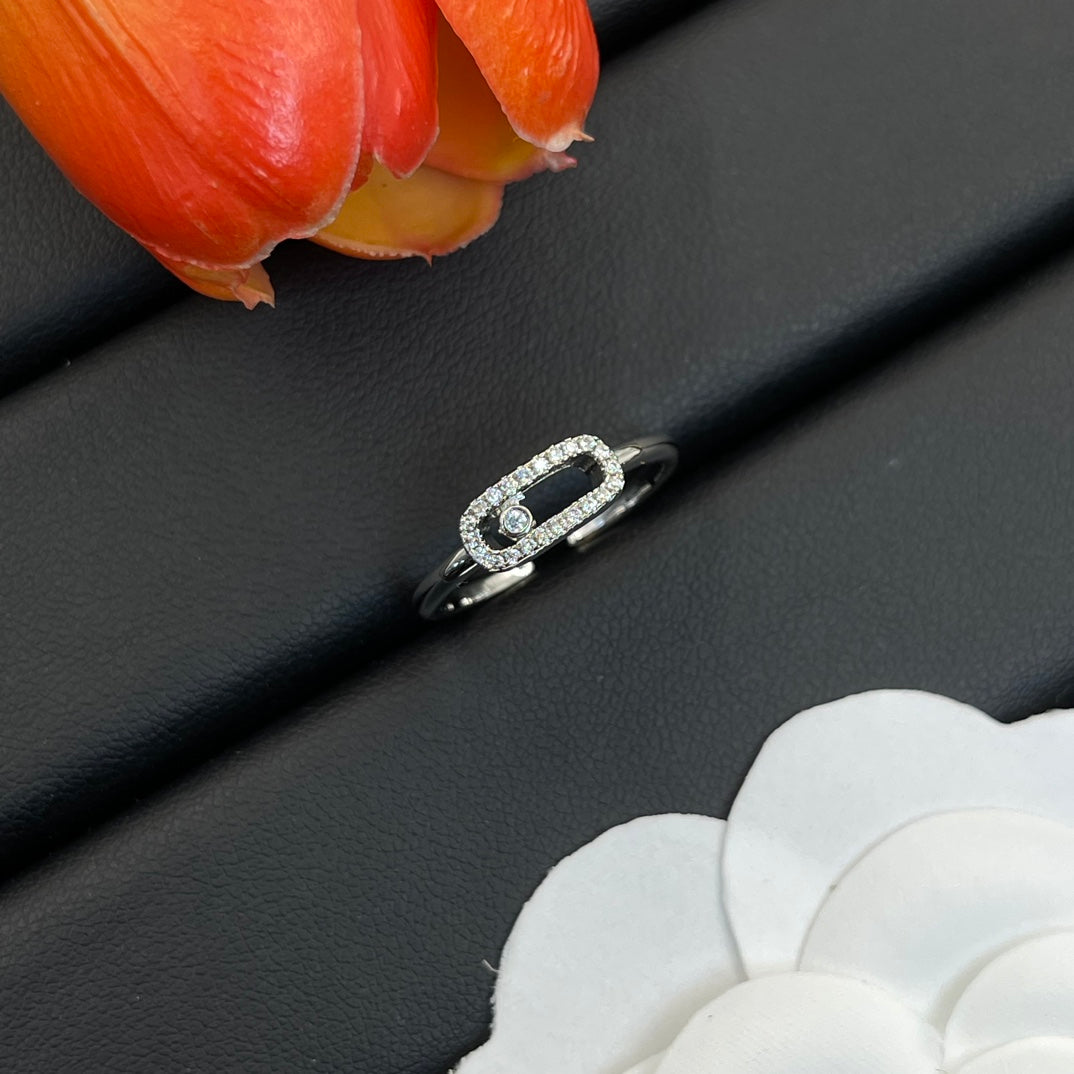 Messika Slim Open Link ring in Silver Tone, detail view 15