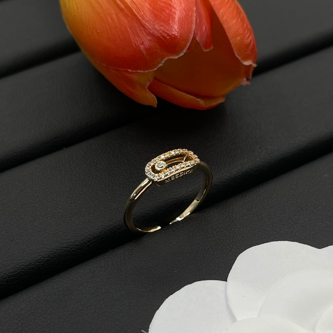 Messika Slim Open Link ring in Rose Gold Tone, detail view 9