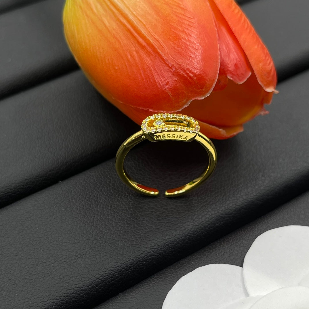 Messika Slim Open Link ring in Gold Tone, detail view 3