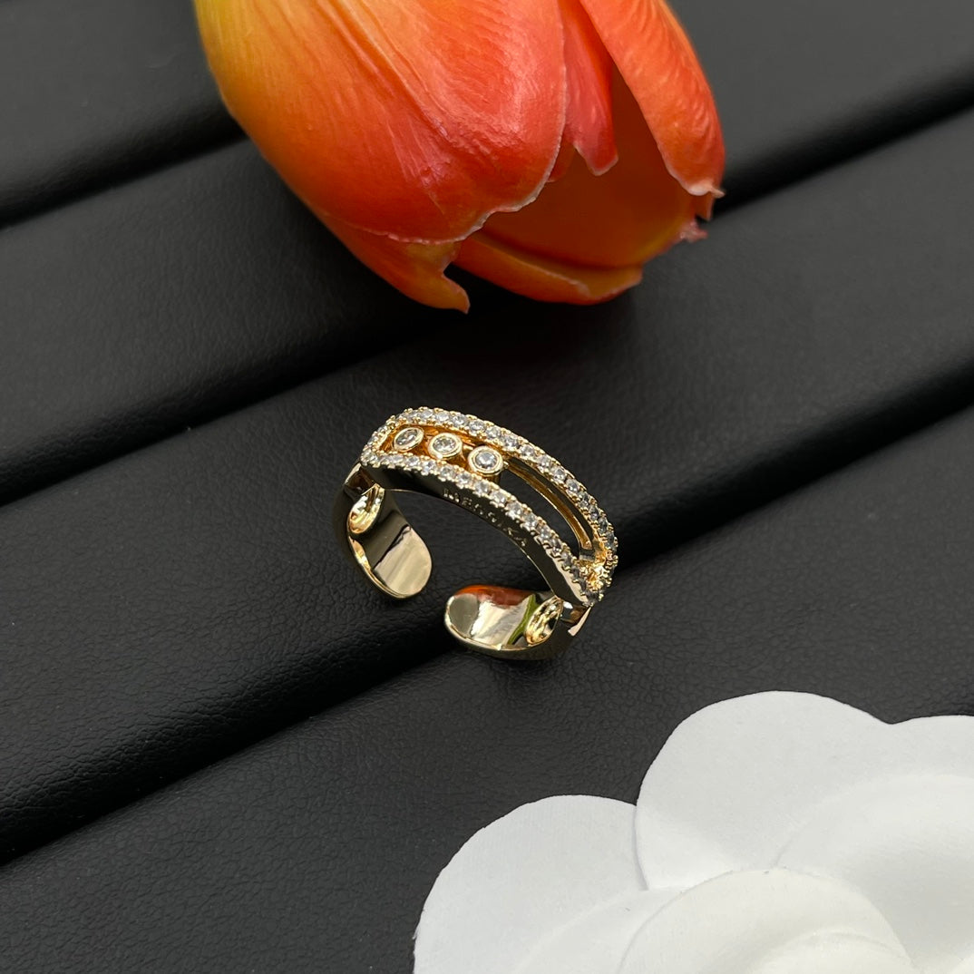 Messika Wide Open Link ring in Rose Gold Tone, detail view 10