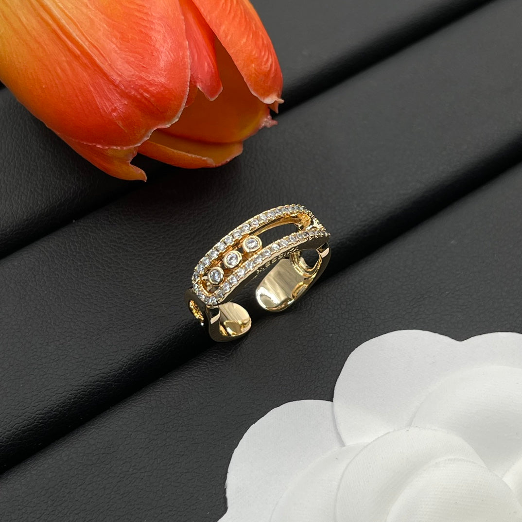 Messika Wide Open Link ring in Rose Gold Tone, detail view 8