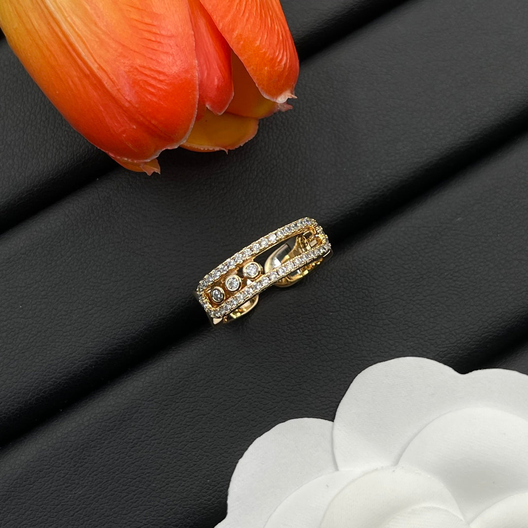Messika Wide Open Link ring in Rose Gold Tone, detail view 9