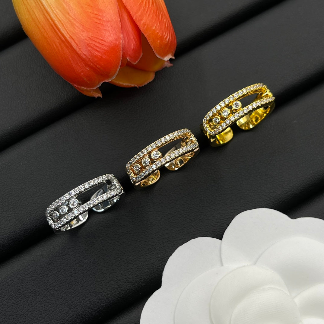 Messika Wide Open Link ring in Gold Tone, detail view 7