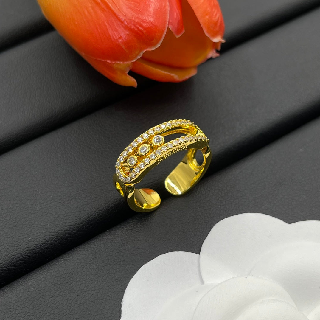 Messika Wide Open Link ring in Gold Tone, main view