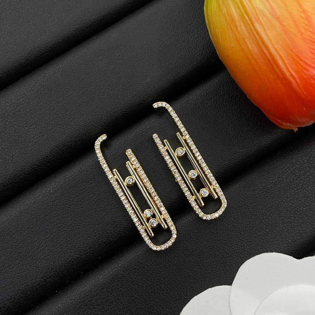 Messika Long Link Drop earrings in Rose Gold Tone, main view