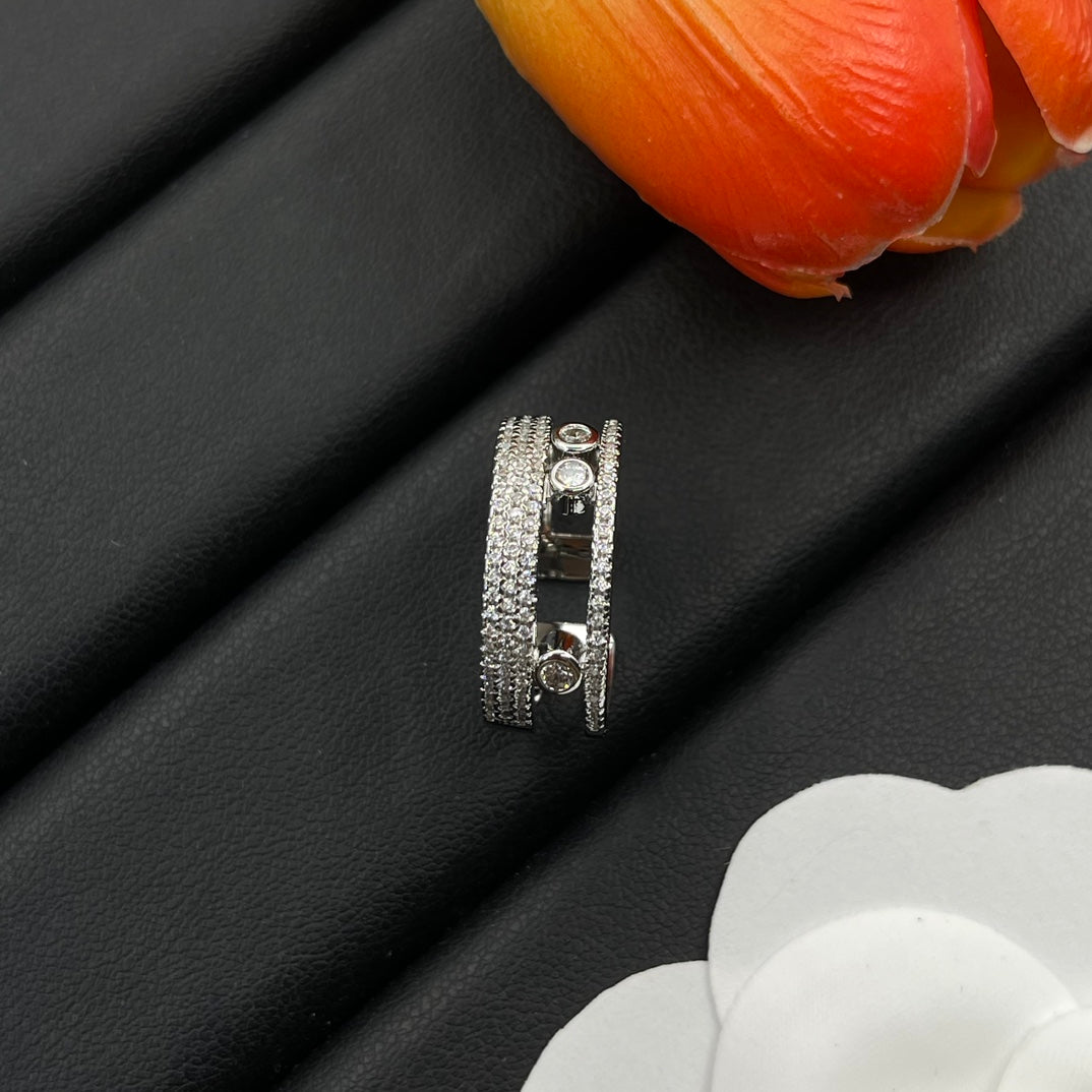 Messika Twin Bar Open ring in Silver Tone, detail view 21