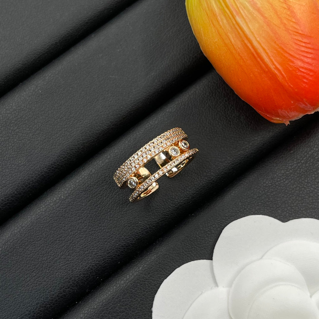 Messika Twin Bar Open ring in Rose Gold Tone, detail view 11