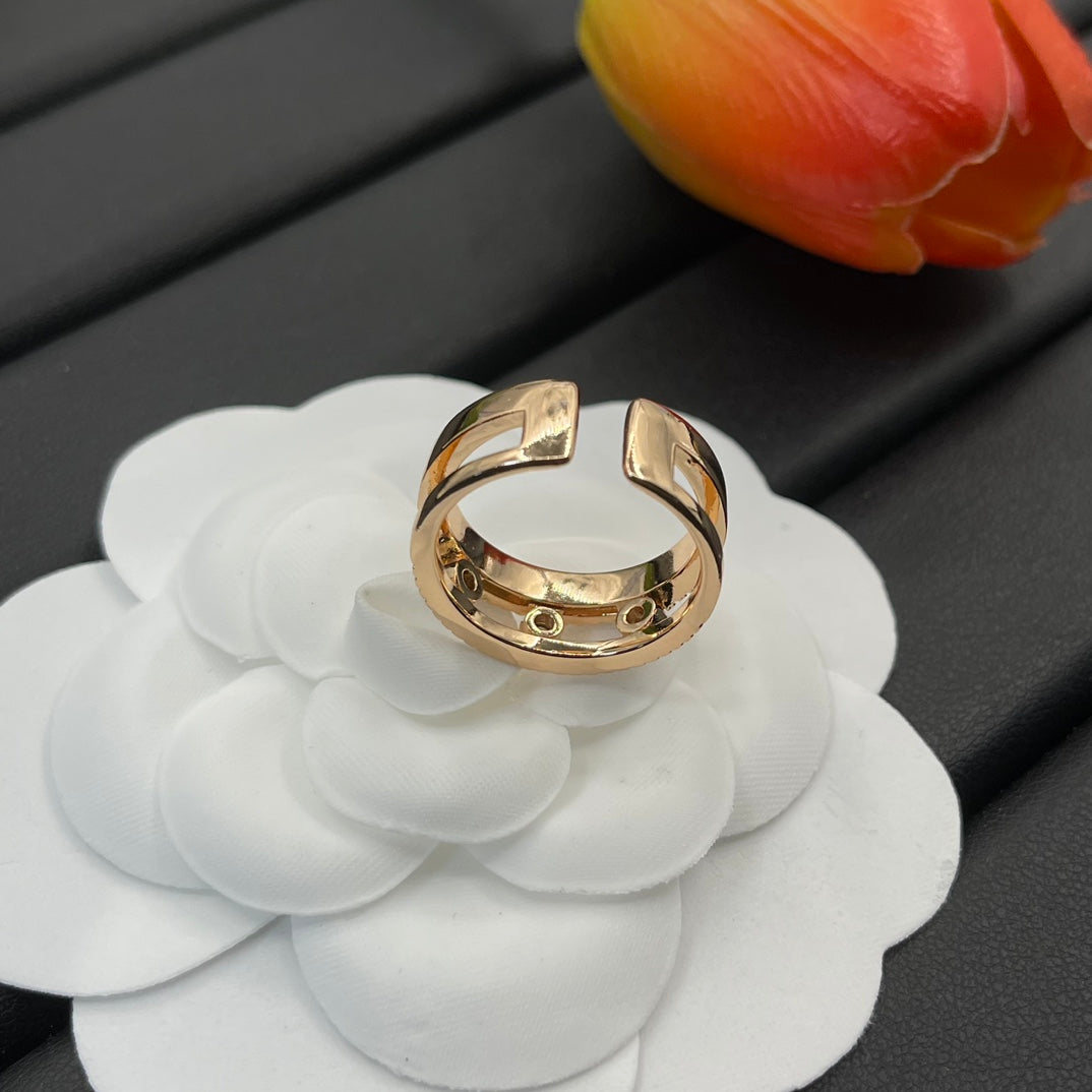 Messika Twin Bar Open ring in Rose Gold Tone, detail view 14