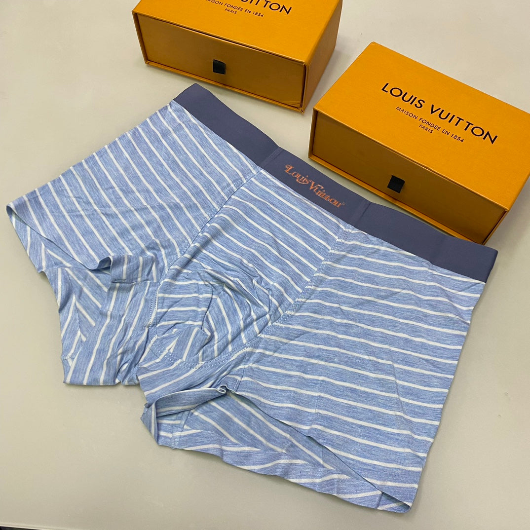 Louis Vuitton Fine Blue Grey Horizontal Stripes Boxer Briefs, image 5